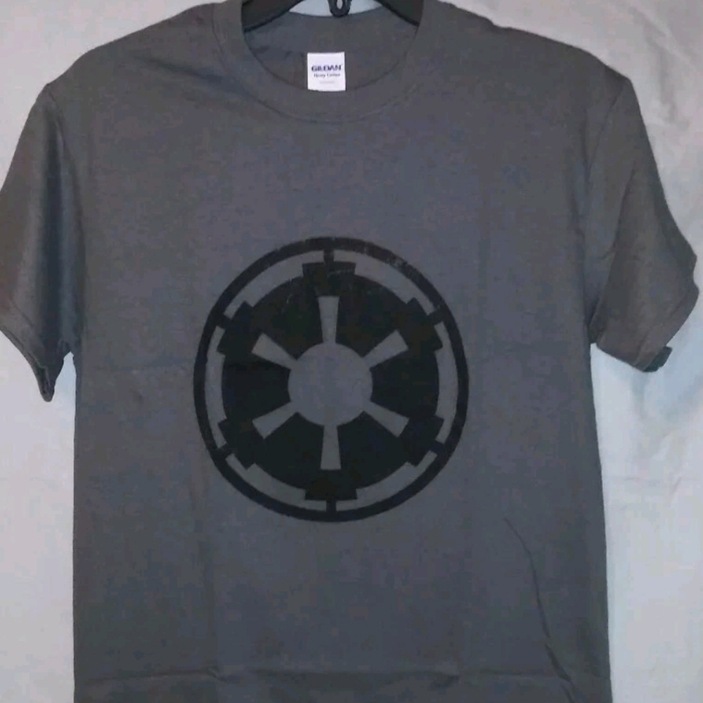 Gray T-Shirt with Black Star-wars Emblem (#251189)